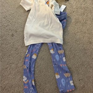 Old Navy Cream and Blue Kids Pajamas